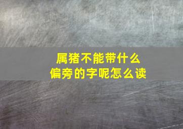 属猪不能带什么偏旁的字呢怎么读