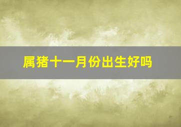 属猪十一月份出生好吗