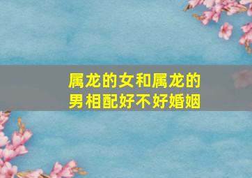 属龙的女和属龙的男相配好不好婚姻