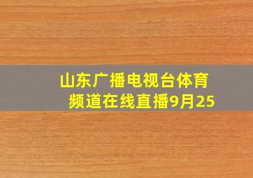 山东广播电视台体育频道在线直播9月25