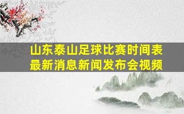 山东泰山足球比赛时间表最新消息新闻发布会视频