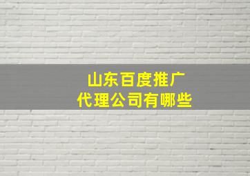 山东百度推广代理公司有哪些