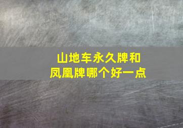 山地车永久牌和凤凰牌哪个好一点