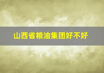 山西省粮油集团好不好