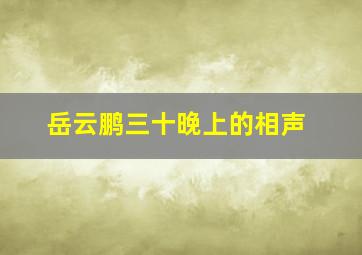 岳云鹏三十晚上的相声