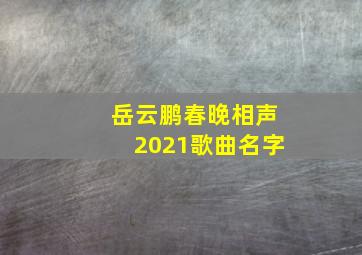 岳云鹏春晚相声2021歌曲名字