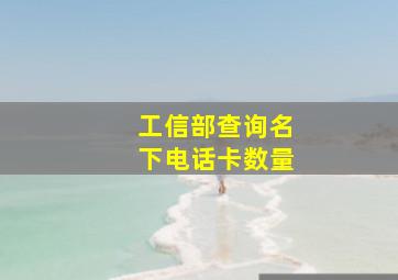 工信部查询名下电话卡数量