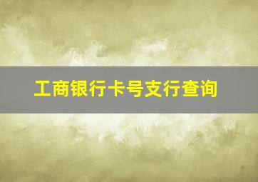 工商银行卡号支行查询