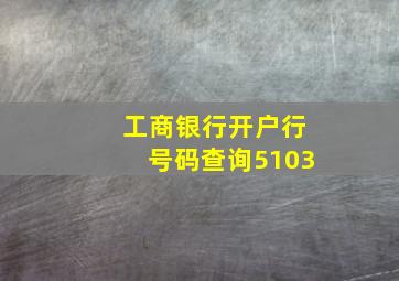 工商银行开户行号码查询5103