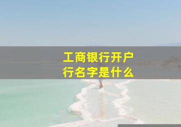 工商银行开户行名字是什么