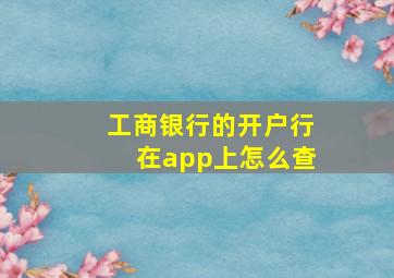 工商银行的开户行在app上怎么查