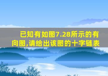 已知有如图7.28所示的有向图,请给出该图的十字链表