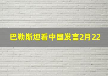 巴勒斯坦看中国发言2月22