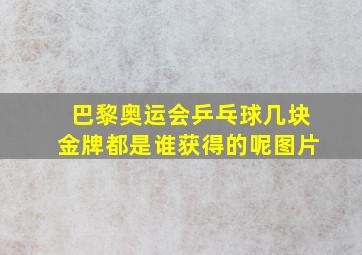 巴黎奥运会乒乓球几块金牌都是谁获得的呢图片