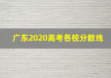 广东2020高考各校分数线