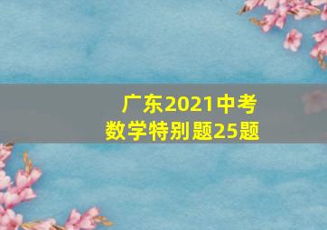 广东2021中考数学特别题25题