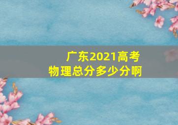 广东2021高考物理总分多少分啊