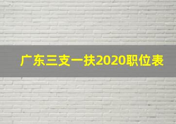 广东三支一扶2020职位表