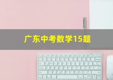 广东中考数学15题