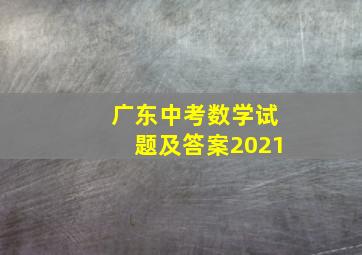 广东中考数学试题及答案2021