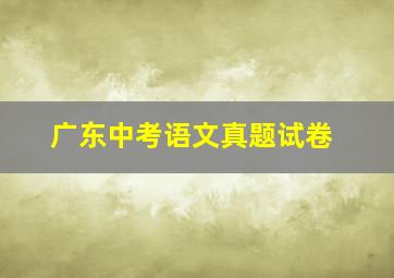 广东中考语文真题试卷