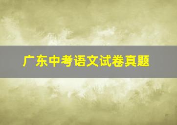 广东中考语文试卷真题