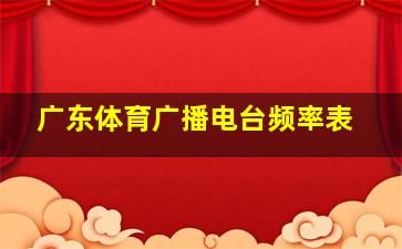 广东体育广播电台频率表