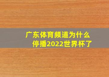 广东体育频道为什么停播2022世界杯了