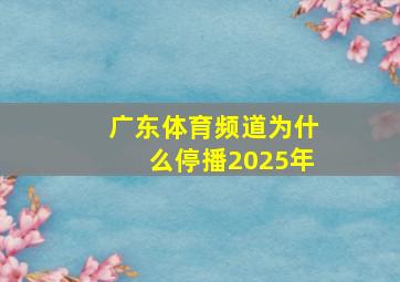 广东体育频道为什么停播2025年