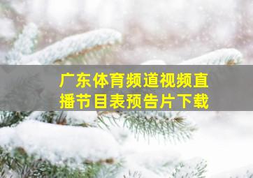 广东体育频道视频直播节目表预告片下载