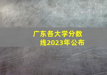 广东各大学分数线2023年公布