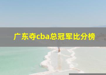 广东夺cba总冠军比分榜