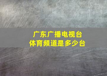 广东广播电视台体育频道是多少台