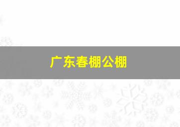 广东春棚公棚