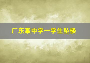 广东某中学一学生坠楼