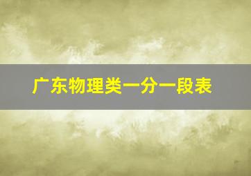 广东物理类一分一段表