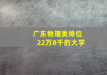 广东物理类排位22万8千的大学