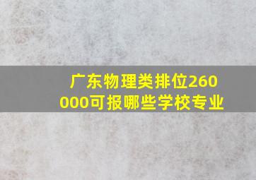 广东物理类排位260000可报哪些学校专业