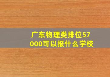 广东物理类排位57000可以报什么学校