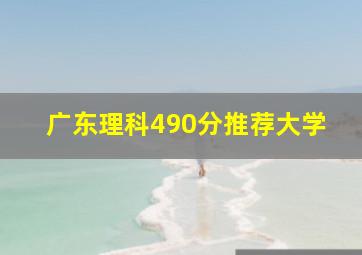 广东理科490分推荐大学