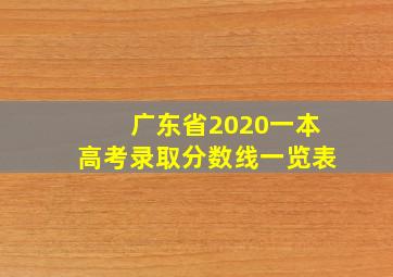 广东省2020一本高考录取分数线一览表