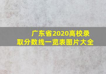 广东省2020高校录取分数线一览表图片大全