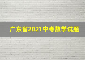 广东省2021中考数学试题