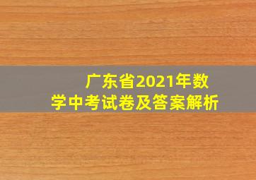 广东省2021年数学中考试卷及答案解析