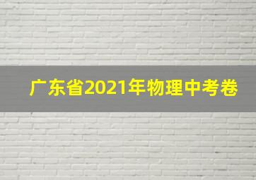 广东省2021年物理中考卷