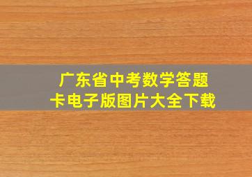 广东省中考数学答题卡电子版图片大全下载