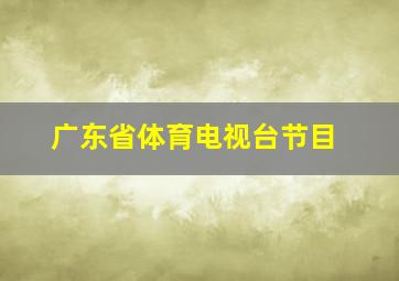 广东省体育电视台节目