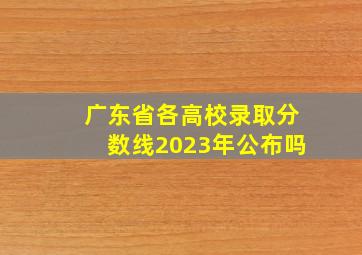 广东省各高校录取分数线2023年公布吗