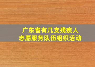 广东省有几支残疾人志愿服务队伍组织活动