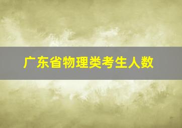 广东省物理类考生人数